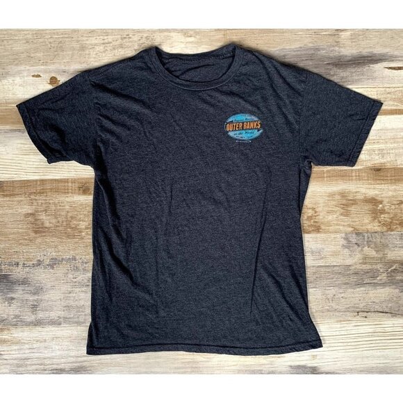 Outer Banks Happiest Beaches in the World Grey T-Shirt Size Medium - Picture 2 of 4